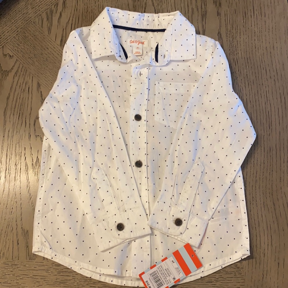 Cat and Jack Boys button down 4T tag attached